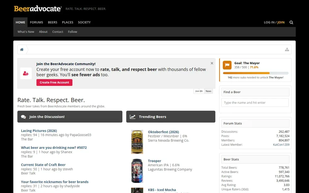 BeerAdvocate — A community where beer drinkers rate and review beers, breweries and bars.