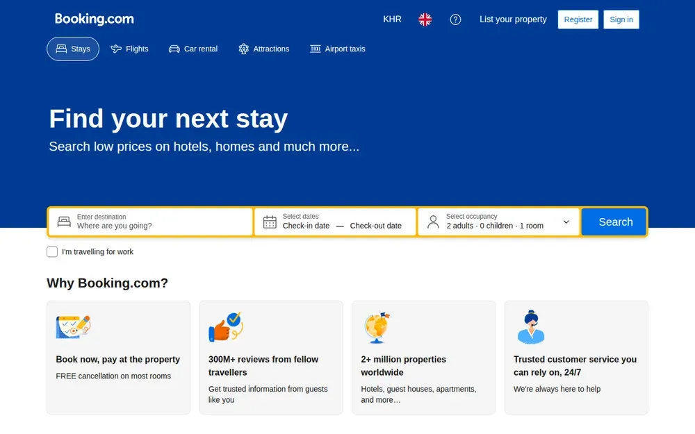 Booking.com — Books hotels, apartments and other stays around the world, with free cancellation on many rooms.