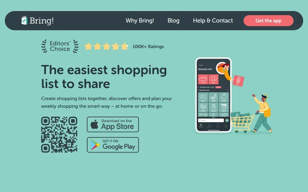 Bring! — A shopping list shared with your household that updates in real time.
