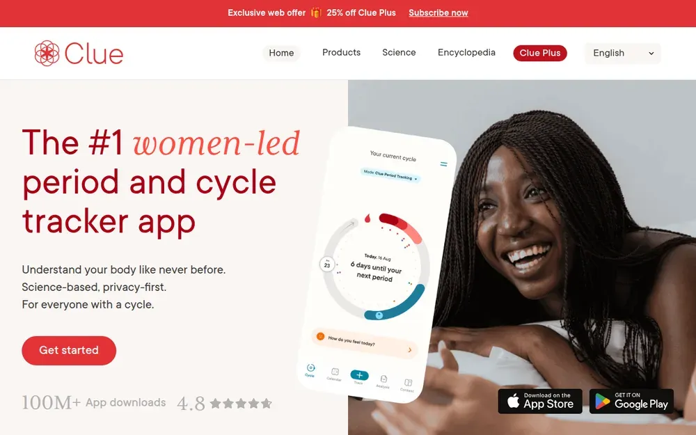 Clue — A science-led period tracker that turns what you log into cycle patterns and predictions.