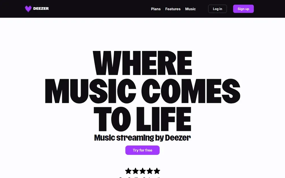 Deezer — A music streaming service with playlists, podcasts and a personalised daily mix.