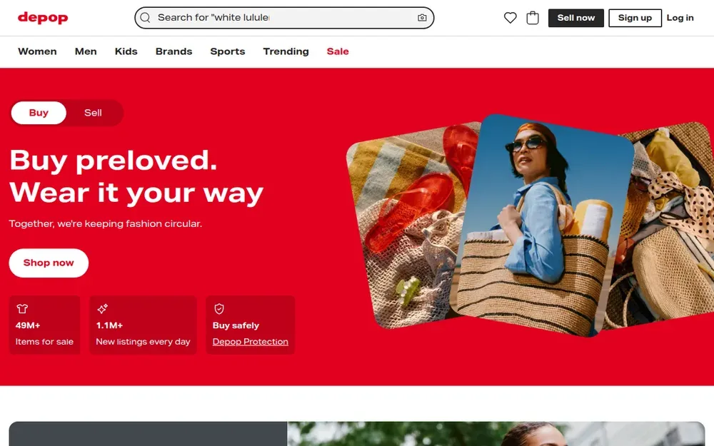 Depop — A social marketplace for buying and selling second-hand fashion, with a feed like Instagram.