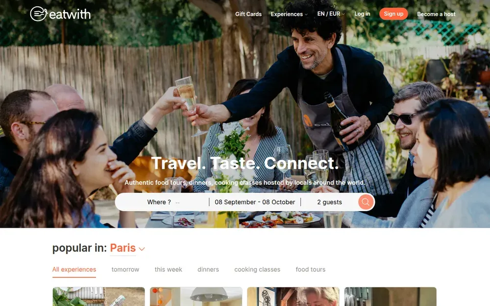 Eatwith — Book dinners, cooking classes and food tours hosted by locals in their homes.