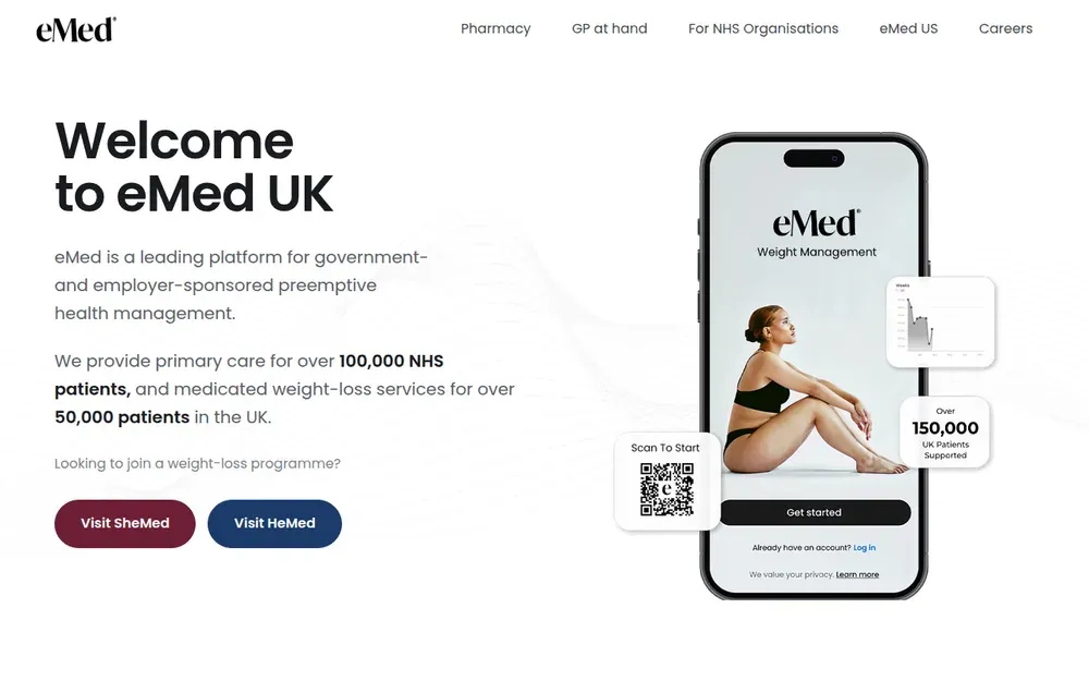 eMed — A UK digital clinic: GP appointments by video, prescriptions and weight-management programmes through an app.