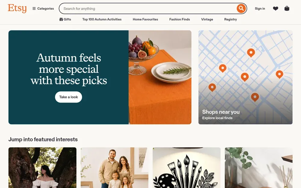 Etsy — A marketplace for handmade, vintage and craft goods sold by independent makers.