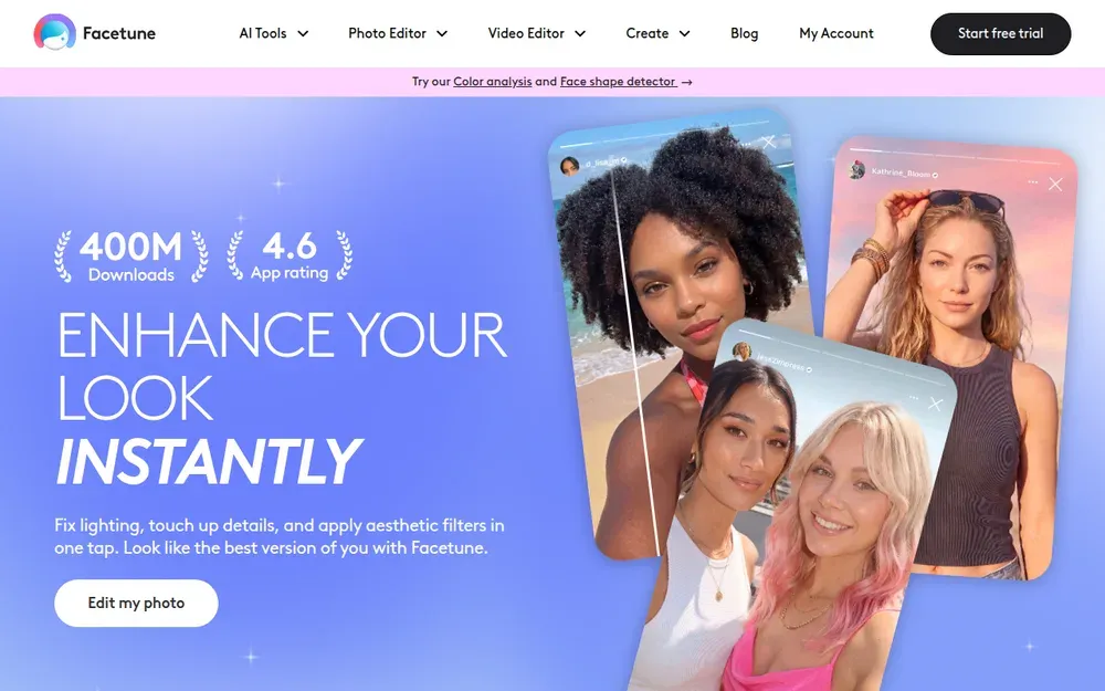 Facetune — A selfie and portrait editor for retouching skin, teeth, lighting and backgrounds.