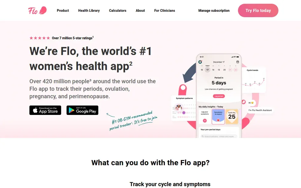 Flo — A period and cycle tracker with predictions, symptom logging and pregnancy mode.