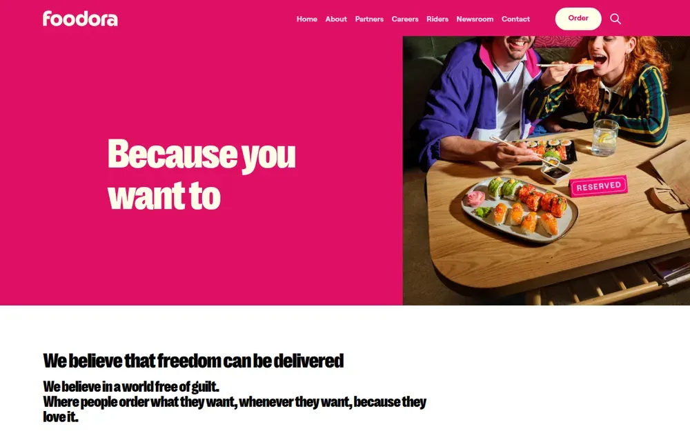 Foodora — Restaurant and grocery delivery across the Nordics and central Europe, with riders tracked live to the door.
