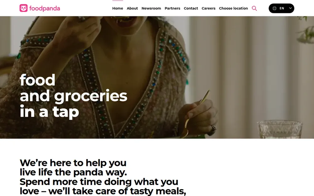 Foodpanda — Food and grocery delivery across Asia, with pick-up and dine-in options alongside.