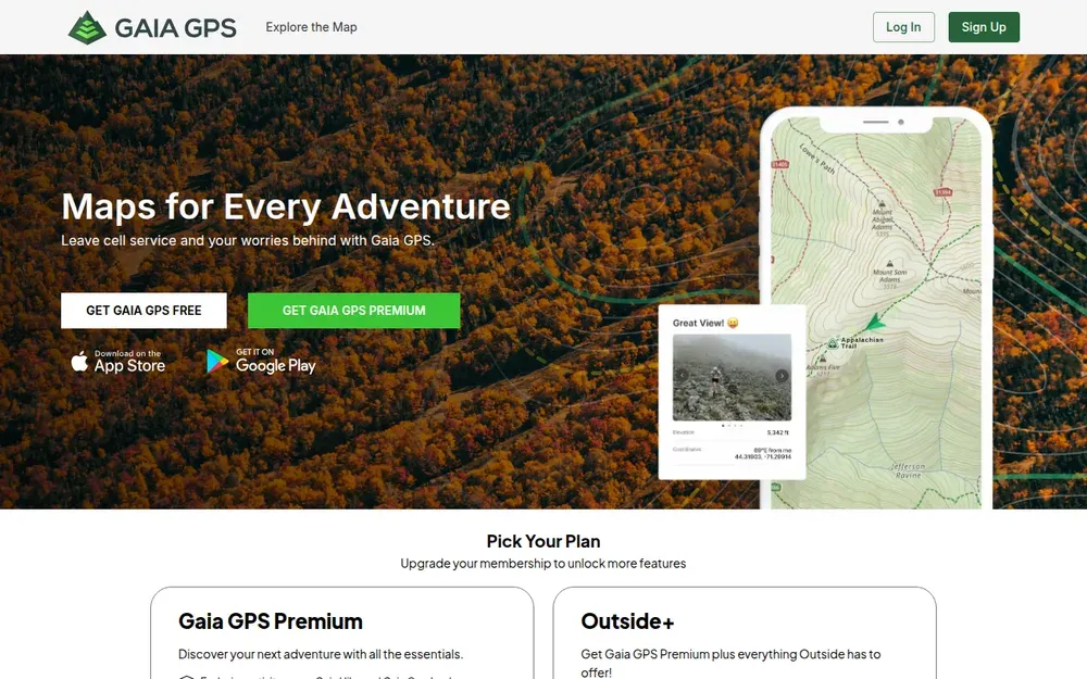 Gaia GPS — Outdoor maps for hiking and off-road trips that keep working with no phone signal.