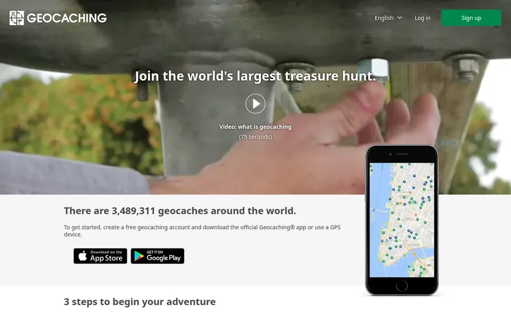 Geocaching — A real-world treasure hunt: find hidden containers using GPS coordinates.