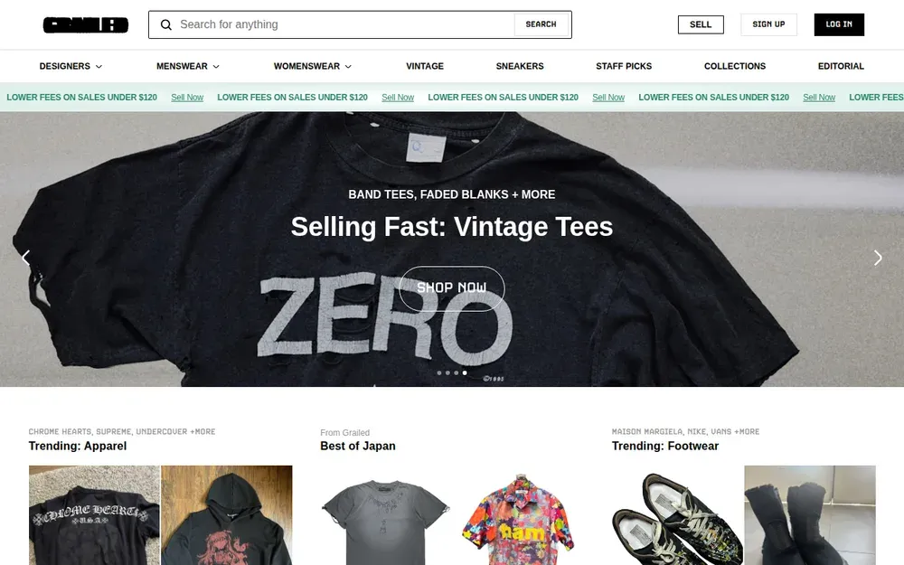 Grailed — A curated marketplace for men's designer and streetwear fashion.