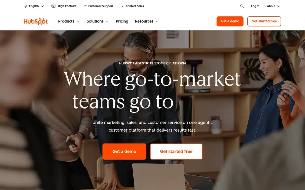 HubSpot — A CRM with marketing, sales and service tools built around one contact record.