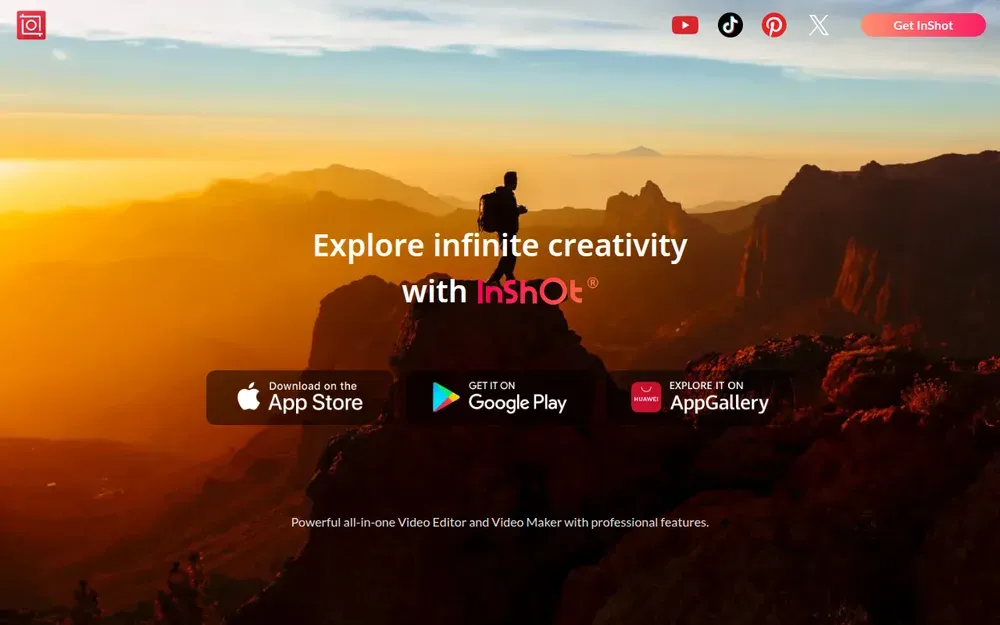 InShot — A phone video editor for trimming, adding music, text and effects, and resizing clips for social media.