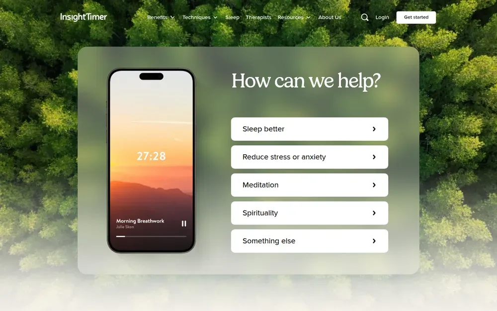 Insight Timer — A library of guided meditations, music and talks from teachers, plus a meditation timer.