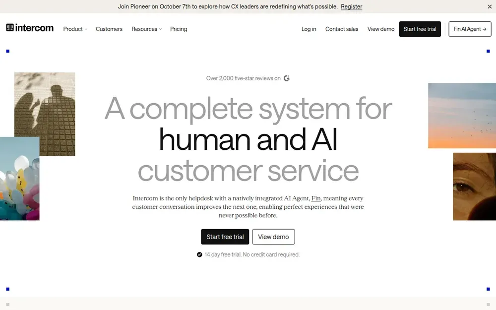 Intercom — A customer-messaging platform with a website chat widget, a shared inbox, help articles and automated bots.