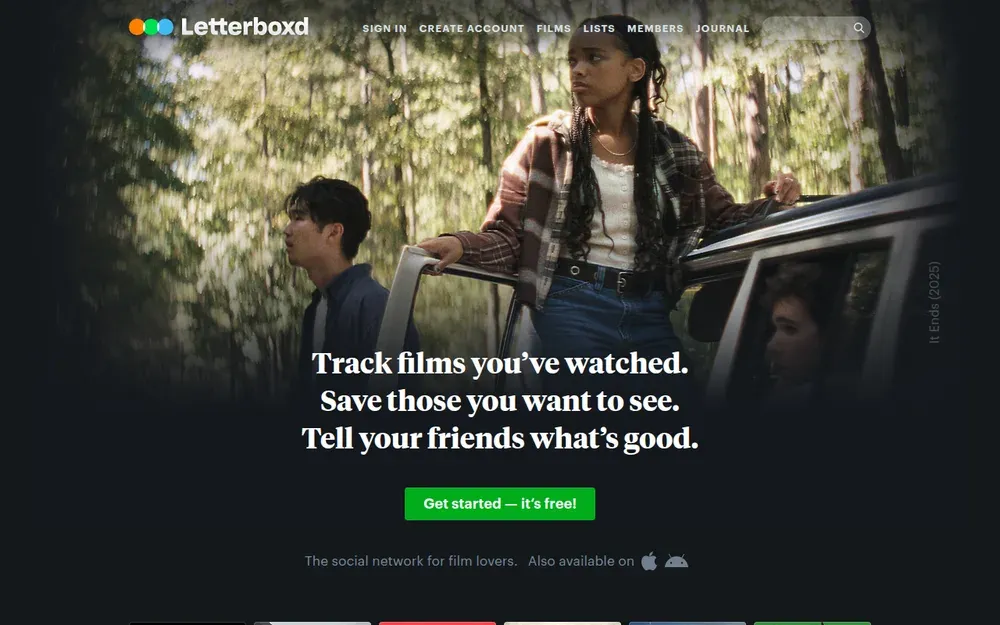 Letterboxd — A social diary for films: log what you watch, rate it, review it and make lists.