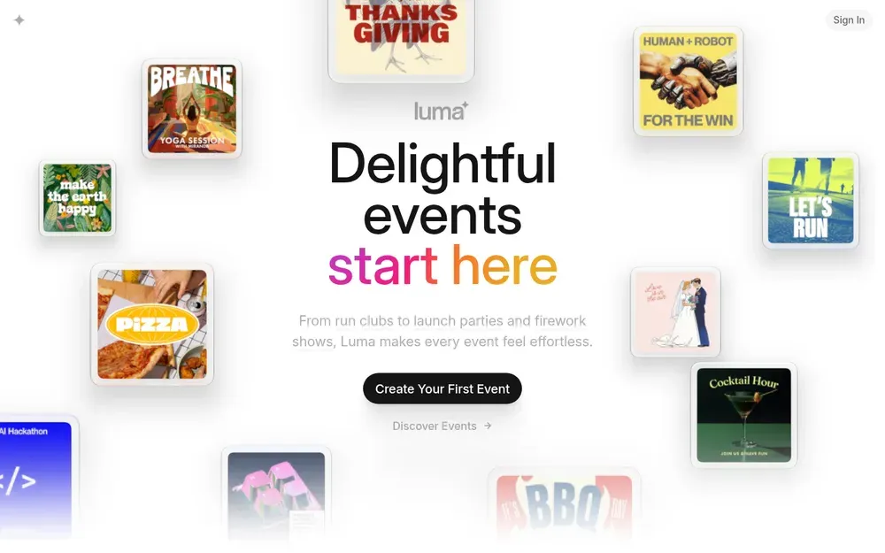 Luma — Beautiful event pages with registration, tickets, guest lists and reminders.