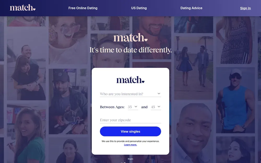 Match — A long-running dating service where detailed profiles, search filters and daily suggestions lead to messaging.