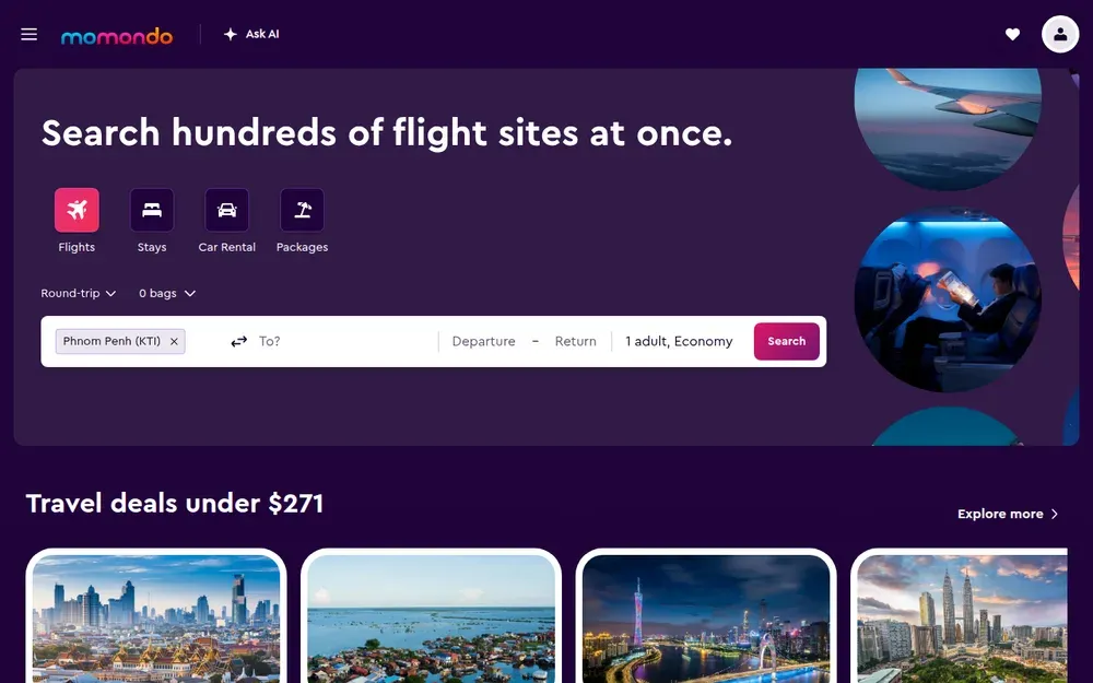 momondo — A flight, hotel and car comparison site that searches hundreds of travel sites at once.