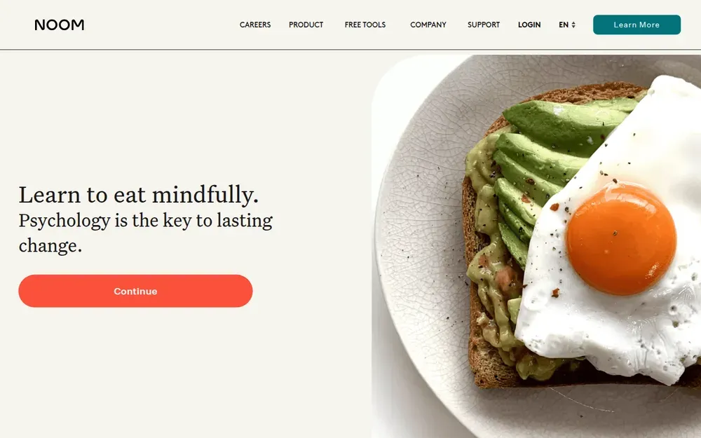Noom — A weight-management programme that pairs daily lessons with food logging and a coach.