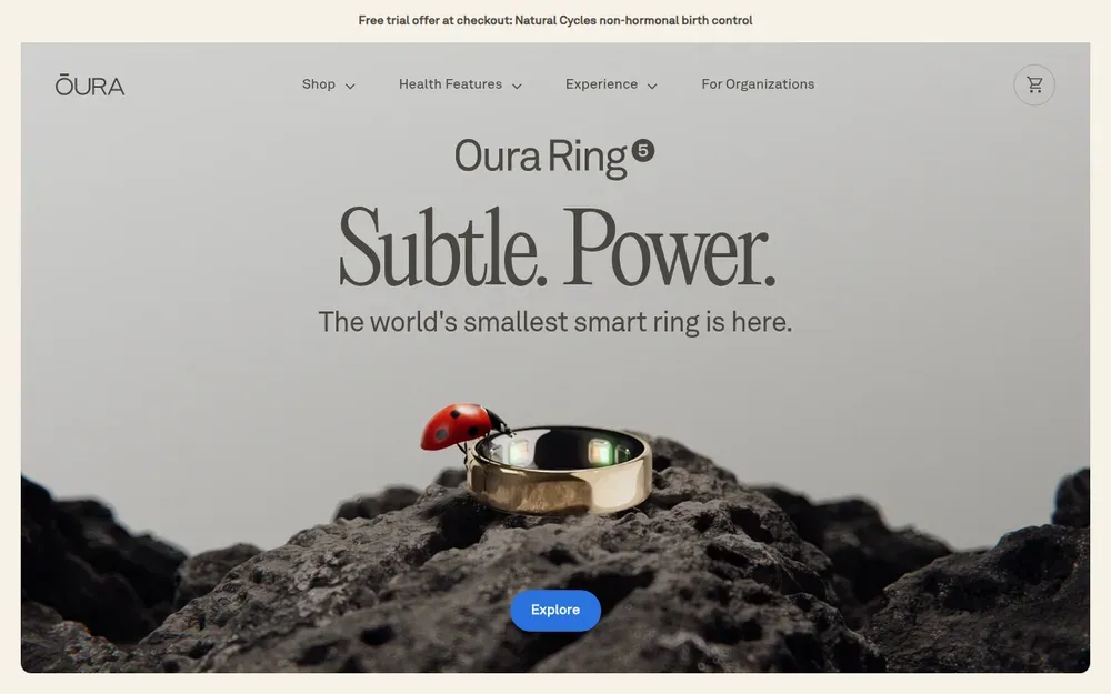 Oura — A smart ring and companion app that tracks sleep, readiness and daily activity.