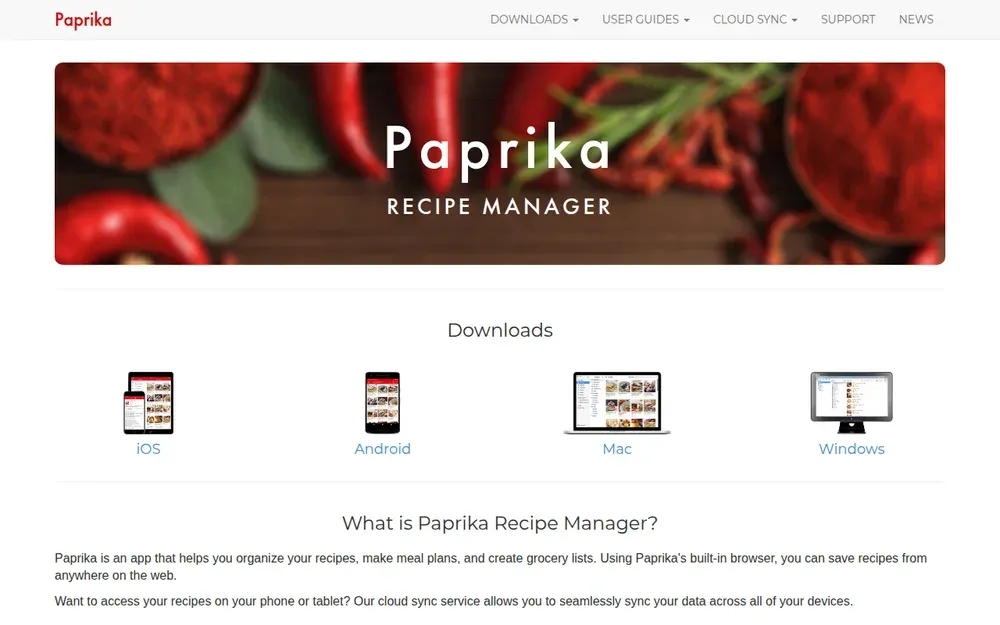 Paprika — A recipe manager that saves recipes from any website and plans your meals.