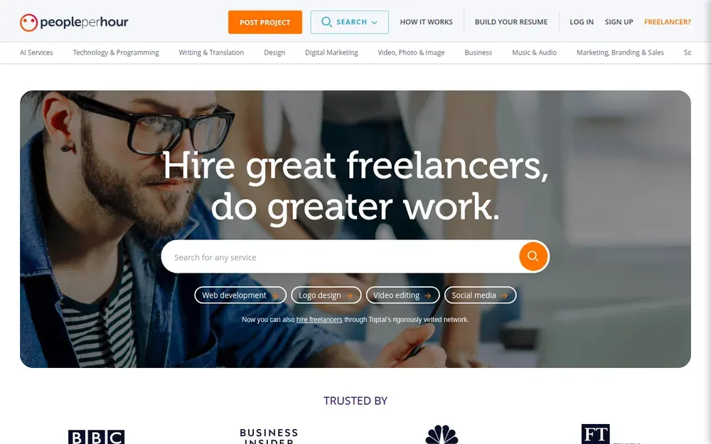 PeoplePerHour — A UK-based freelance marketplace where businesses post projects and freelancers send proposals or sell fixed-price offers.