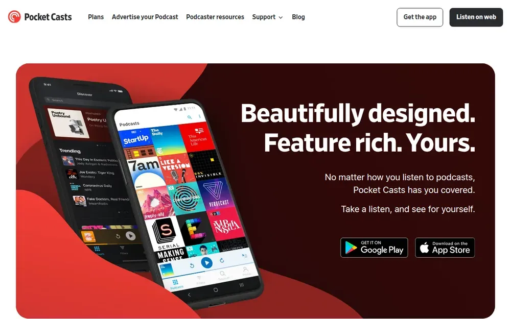 Pocket Casts — A podcast player with a full directory, queue and cross-device sync.