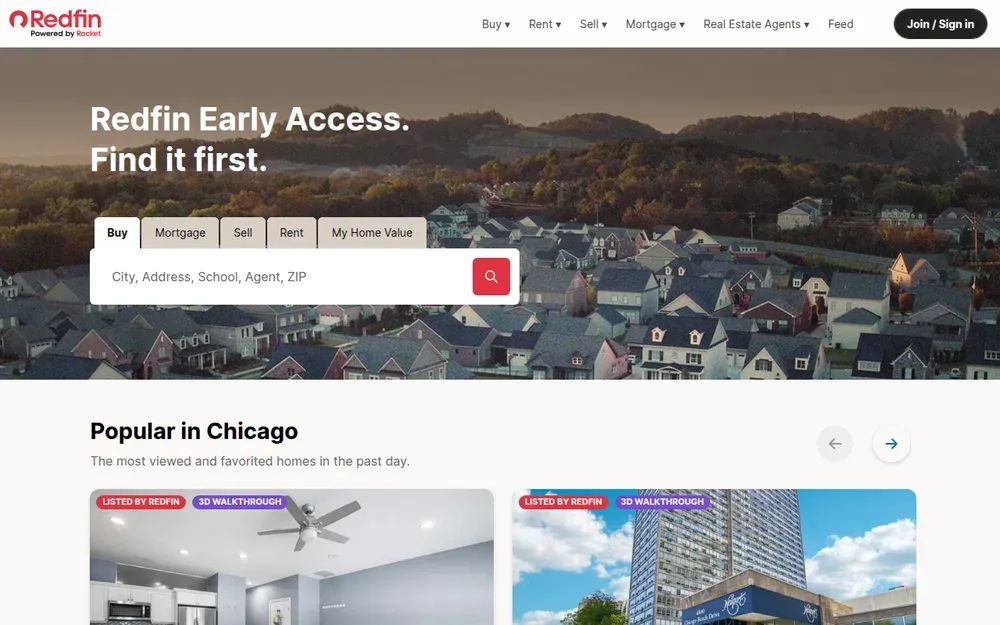 Redfin — A property brokerage with a search site and its own salaried agents.