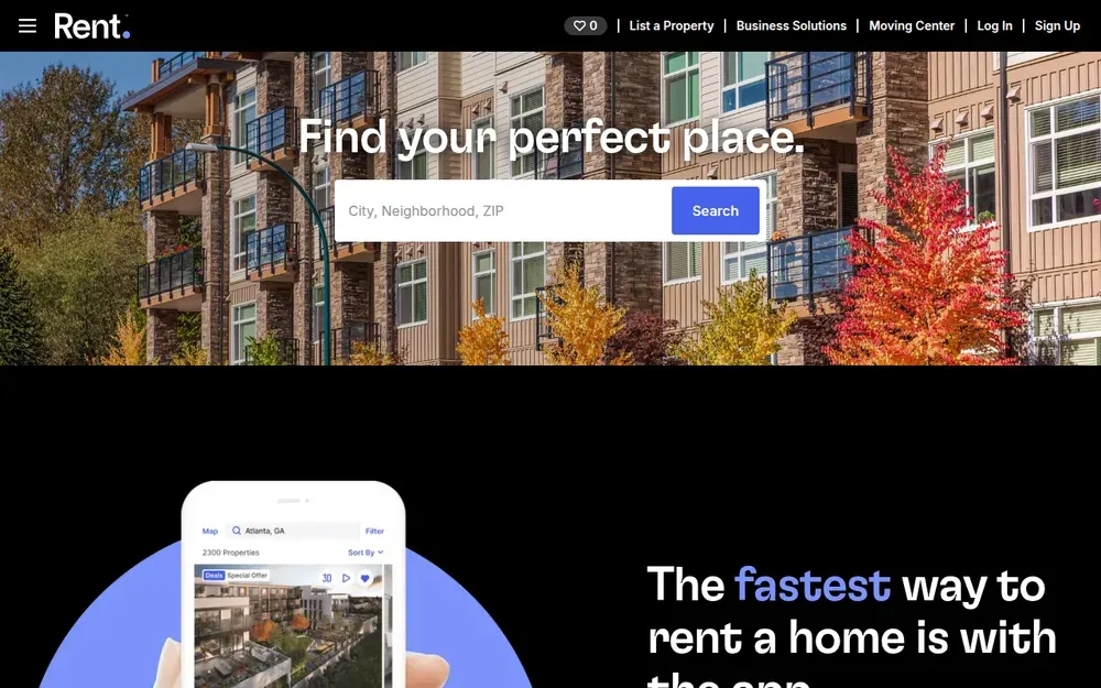 Rent.com — A US rental search: apartments and houses with floor plans, photos, availability and the option to apply online.