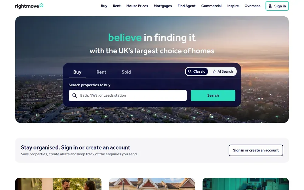 Rightmove — The UK's property listings site, fed by estate and letting agents.