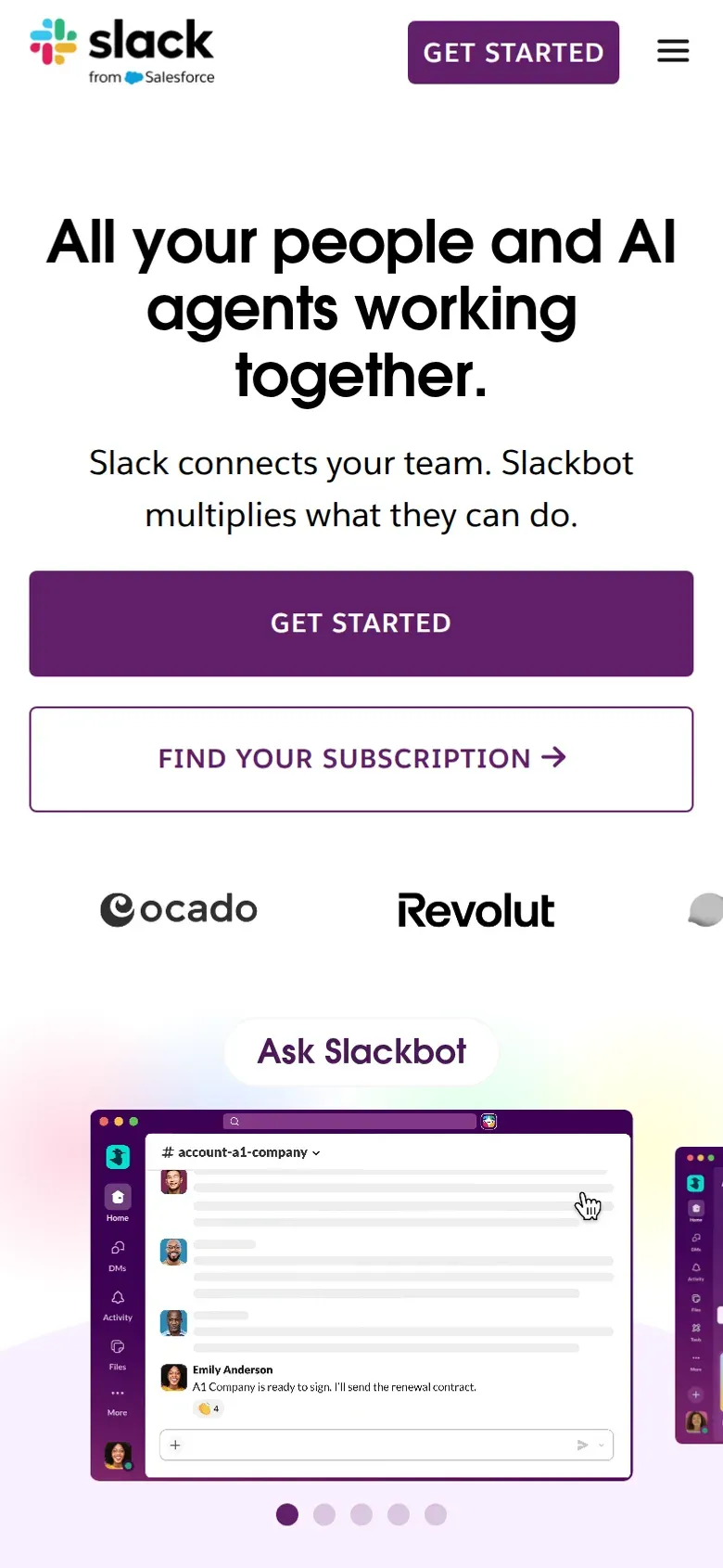 Slack — Team messaging organised into channels, with threads, calls and app integrations.