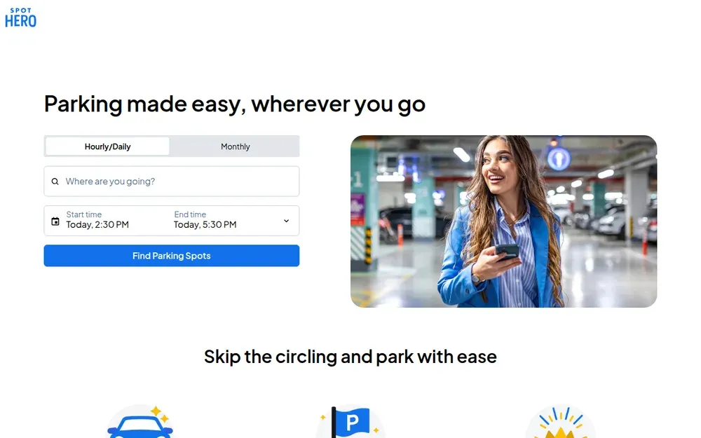 SpotHero — Find and reserve a parking space in advance, at a garage or lot, and pay less than the drive-up rate.