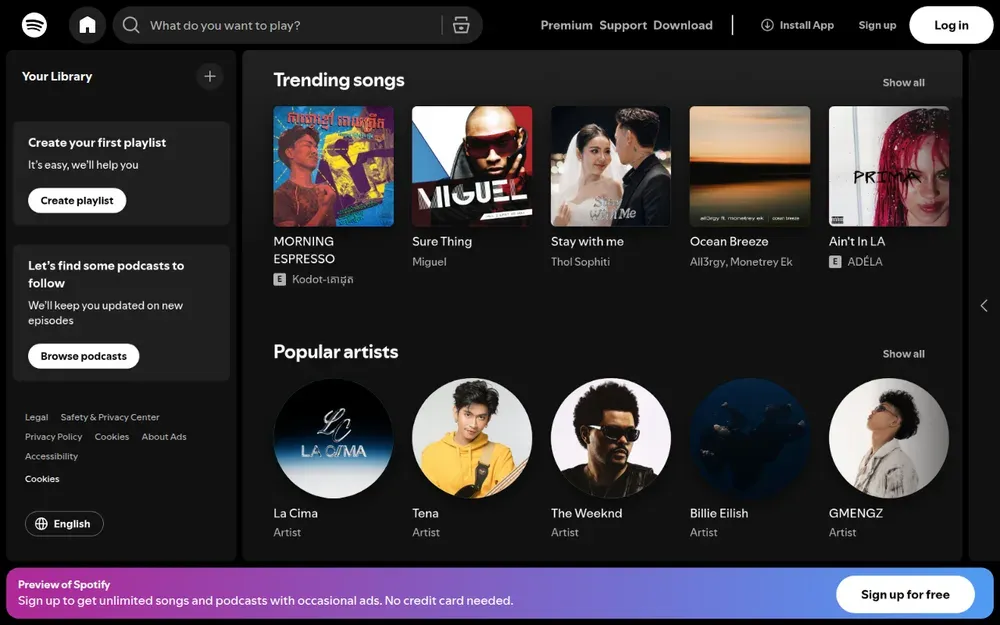 Spotify — Streams music and podcasts with playlists and personalised recommendations.