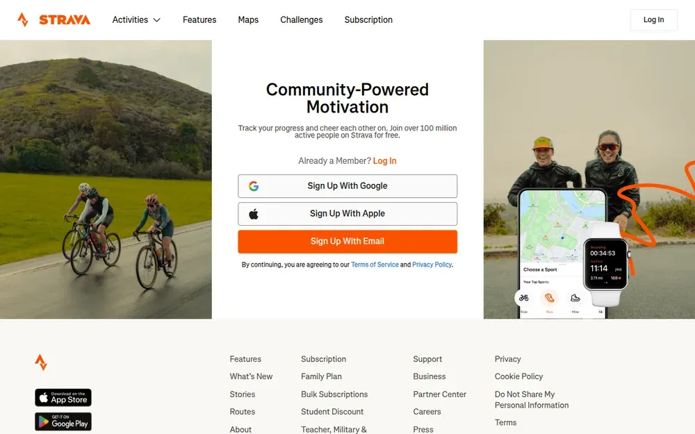 Strava — Records runs and rides, then shares them with a feed, segments and leaderboards.