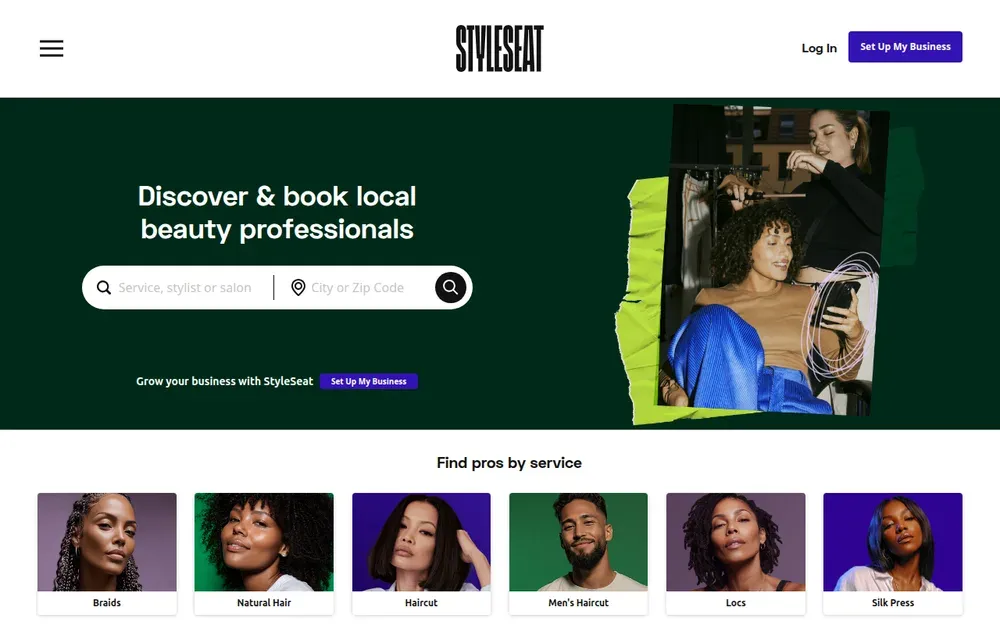 StyleSeat — Booking for independent hair stylists, barbers and beauty professionals, with their portfolios and reviews.