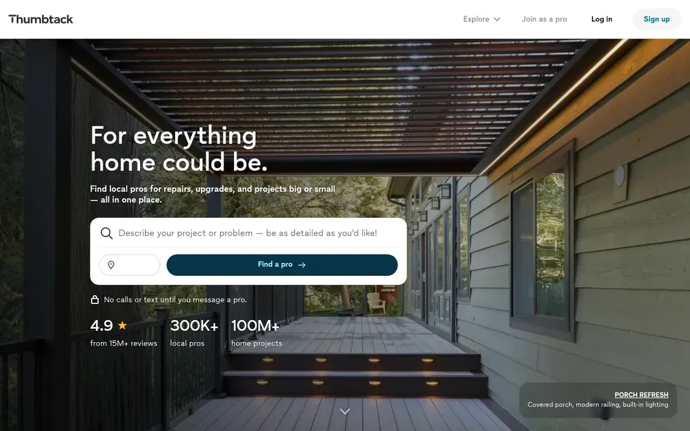 Thumbtack — Find and hire local professionals, from plumbers to wedding photographers.