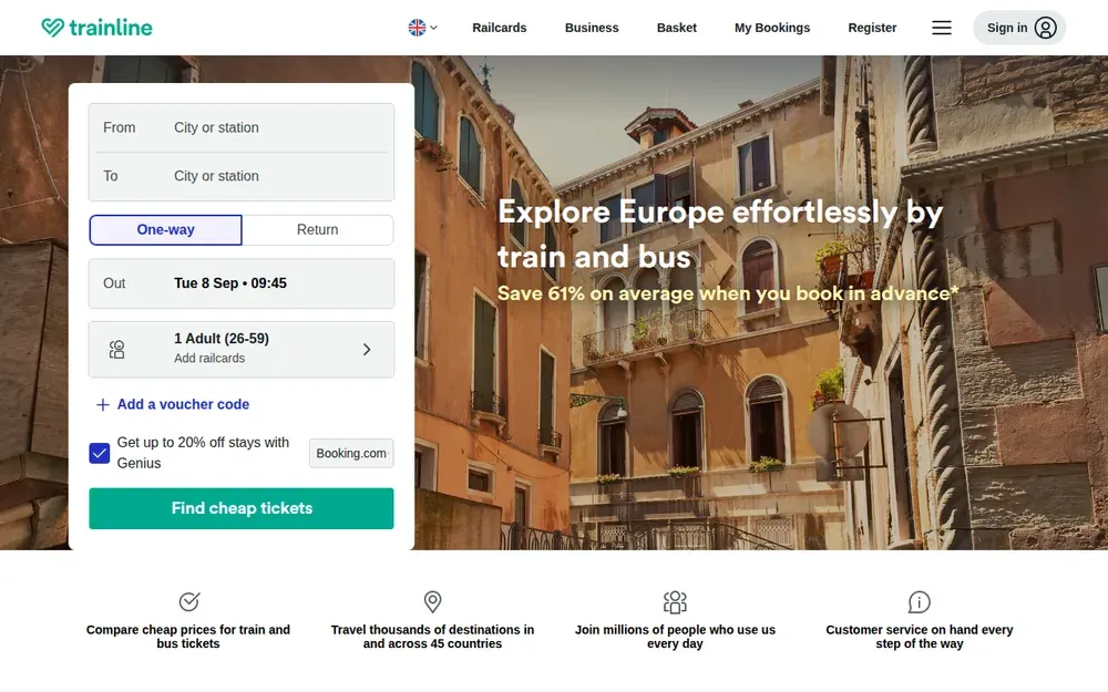 Trainline — Compare and book train and coach tickets from many operators in one place.