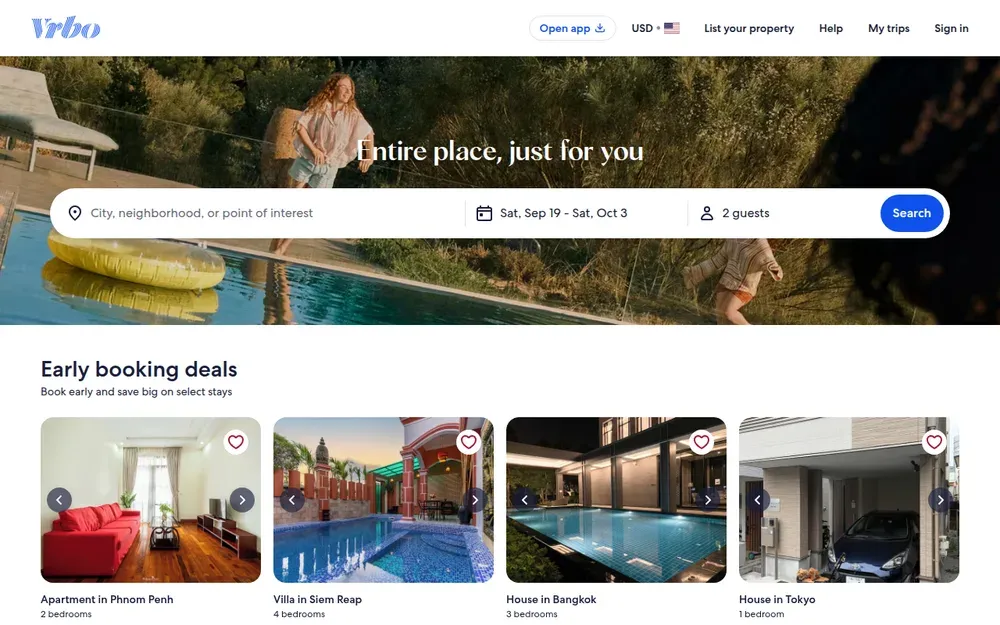 Vrbo — Whole-home holiday rentals for families and groups, booked online.