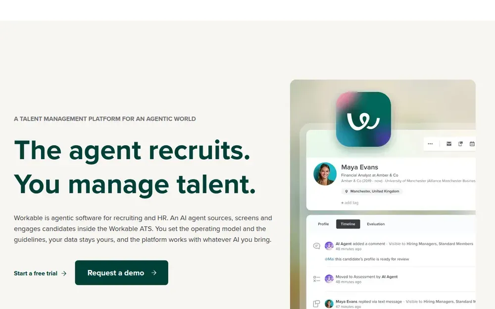 Workable — Hiring software for companies: post to many job boards, track candidates and run interviews from one place.