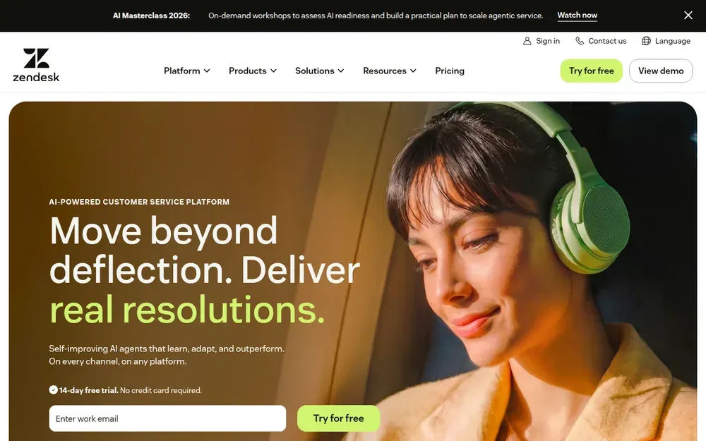 Zendesk — Customer support software that turns emails, chats and calls into tickets.